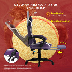 GTPLAYER Gaming Chair with Bluetooth Speakers, Footrest & Ergonomic Design, Dragon Series Video Game & Office Chair