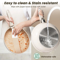 20-piece Pots And Pans Set, KIKCOIN Non-stick Ceramic Cookware Set With Removable Handles. Space-saving, Oven, Dishwasher.