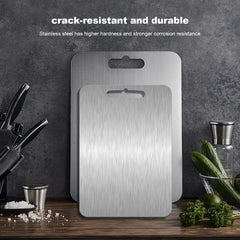 Knife-Friendly Cutting Board, Different Sizes Stainless Steel Cutting Board for Kitchen, 304 Steel Chopping Board Set