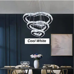 Modern Heart Crystal Chandelier Pendant Lighting Home Decor Led Ceiling Lamp Fixtures For Dining Room Lustres Hanging Lighting