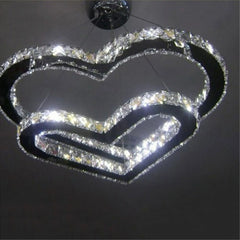 Modern Heart Crystal Chandelier Pendant Lighting Home Decor Led Ceiling Lamp Fixtures For Dining Room Lustres Hanging Lighting