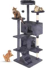 54-Inch Multi-Level Cat Tree - Scratching Posts & Platforms, Dark Gray