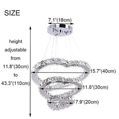Modern Heart Crystal Chandelier Pendant Lighting Home Decor Led Ceiling Lamp Fixtures For Dining Room Lustres Hanging Lighting