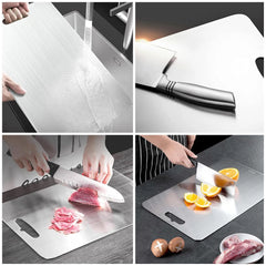 Knife-Friendly Cutting Board, Different Sizes Stainless Steel Cutting Board for Kitchen, 304 Steel Chopping Board Set