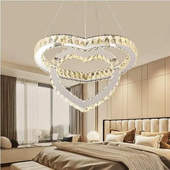 Modern Heart Crystal Chandelier Pendant Lighting Home Decor Led Ceiling Lamp Fixtures For Dining Room Lustres Hanging Lighting
