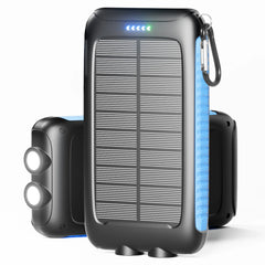 49000mAh Solar Power Bank Portable Charger with Dual USB, Fast Charging, Waterproof, LED for Outdoor Camping Phones Tablets