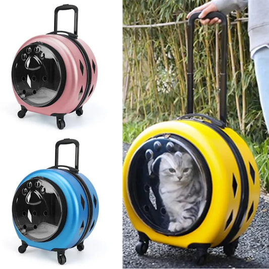 Pet suitcase, transparent cat bag, portable outdoor box, cat and dog Carriers Pet stroller, small pet suitcase