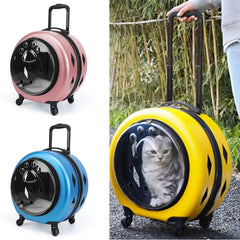 Pet suitcase, transparent cat bag, portable outdoor box, cat and dog Carriers Pet stroller, small pet suitcase