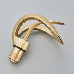 Solid Brass Waterfall Basin Faucet Single Handle Hot Cold Water Mixer Tap For Bathroom Sink