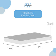 SheetWorld Fitted Bassinet Sheet - 100% Cotton Woven - Little Mermaid