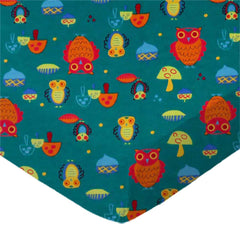 SheetWorld Fitted Bassinet Sheet - 100% Cotton Flannel - Owls Green,