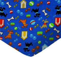 SheetWorld Fitted Crib Sheet - 100% Cotton Flannel - Doggy Play Blue,