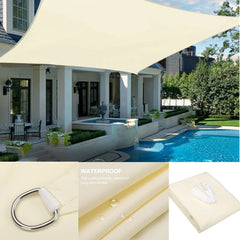 98% UV Block Shade Sails with Hardware Kit Waterproof Canopy Rectangle Awning for Outdoor Patio Garden Sun Shelter Shade Cloth