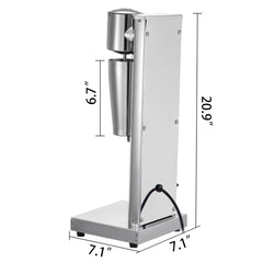 SucceBuy Commercial Milkshake Machine 800ml Stainless Steel Electric Single Head Milk Bubble Stirring Machine Smoothie Blender