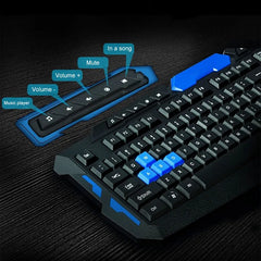 Wireless 2.4Ghz Gaming Keyboard + Mouse Combo Waterproof Optical Multimedia USB Mechanical Set Gamer игровая клавиатура