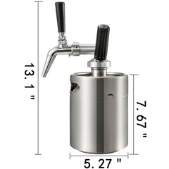 VEVOR 2L Cold Brew Coffee Maker Stainless Steel W/ Convenient Faucet Sanitary Corrosion-Resistant Easy to Carry Outdoors Home