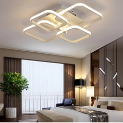 Modern LED Ceiling Lamp White Acrylic Chandelier Fixture Nordic Aluminum Lights Living Dining Room Lustre Hall Decor Plafon