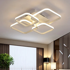 Modern LED Ceiling Lamp White Acrylic Chandelier Fixture Nordic Aluminum Lights Living Dining Room Lustre Hall Decor Plafon