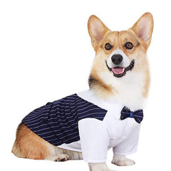 Pet Formal Shirt Dog Clothing Prince Wedding Party Suit Tuxedo Bow Tie Puppy Clothes Coat Spring Summer Costume
