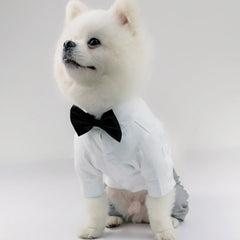 Gentleman Dog Clothes Wedding Party Suit Formal Shirt Jacket For Small Dogs Pet Outfit Halloween Christmas Costume