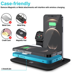 15W Fast Wireless Charger Stand For iPhone 11 12 XR X 8 Apple Watch 4 in 1 Foldable Charging Dock Station for Airpods Pro iWatch