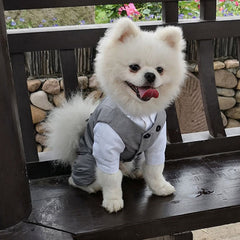 Gentleman Dog Clothes Wedding Party Suit Formal Shirt Jacket For Small Dogs Pet Outfit Halloween Christmas Costume