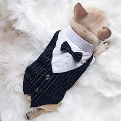 Pet Formal Shirt Dog Clothing Prince Wedding Party Suit Tuxedo Bow Tie Puppy Clothes Coat Spring Summer Costume
