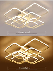 Modern LED Ceiling Lamp White Acrylic Chandelier Fixture Nordic Aluminum Lights Living Dining Room Lustre Hall Decor Plafon