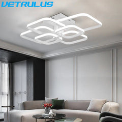 Modern LED Ceiling Lamp White Acrylic Chandelier Fixture Nordic Aluminum Lights Living Dining Room Lustre Hall Decor Plafon