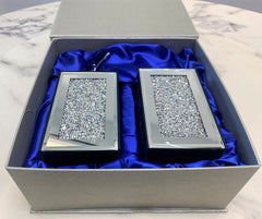 Square Soap Dispenser and Toothbrush Holder in Gift Box, Silver