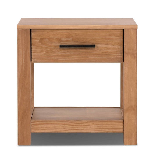 Farmhouse Traditional Rustic Pine Wood 1-Drawer Nightstand Bedside