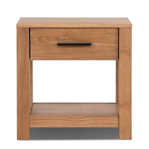 Farmhouse Traditional Rustic Pine Wood 1-Drawer Nightstand Bedside