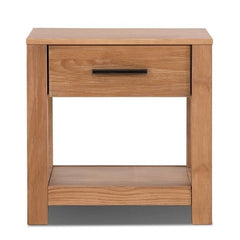 Farmhouse Traditional Rustic Pine Wood 1-Drawer Nightstand Bedside