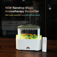 Diffuser Essential Oil Diffuser New Simulated Raindrop Colorful Humidifier Heavy Fog Home Office Atmosphere Light with Colorful