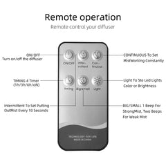 550ml Aroma Diffuser with Remote Control Wood Grain Timer, Cool Mist Humidifier for Large Room with 6 Oil Set