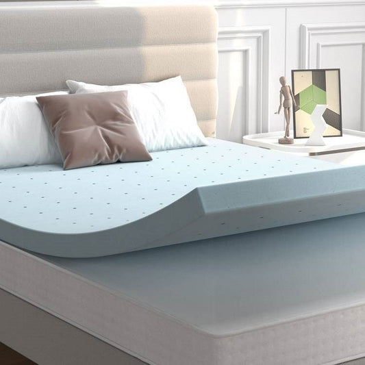 Queen size 4-inch Thick Soft Gel Memory Foam Mattress Topper in Light