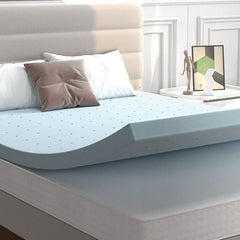 Queen size 4-inch Thick Soft Gel Memory Foam Mattress Topper in Light