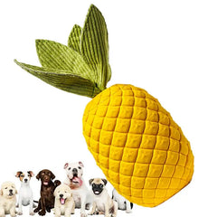 Squeaky Pineapple Dog Toy Natural Rubber Squeaky Indestructible Dog Chew Toys Tough Dog Puzzle Toys Treat Dispensing For Small