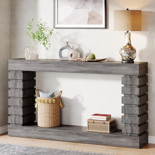 70.8-Inch Long Console Table, Wood Entryway Table with Storage, Narrow Sofa Table for Living Room Entryway Hallway