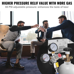 SucceBuy CO2 Regulator Dual Triple Gauges with Check Valve Draft Beer Keg Homebrew CGA320 for Beer dispenser Home Bar Use