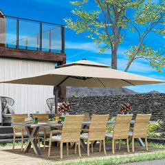 10x13FT Cantilever Outdoor Patio Umbrellas, Double Top Large Rectangle Umbrella