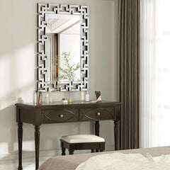 40 Inch Art Decor Wall Mirrors Large Grecian Venetian Mirror Vanity Sliver for Hotel Home Beveled Edge Accent Mirror