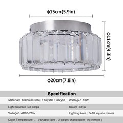 Modern Big Crystal Ceiling Lamp LED Light Circle Chandelier Lustre Indoor Bedroom RC Dimmable Fixtures Living Room Hotel Decor