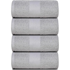 4 Pack Large Bath Towels (100% Cotton, 27x54 Inches) Plush Bath Towels - Luxurious, Dries Quickly, Super Absorbent