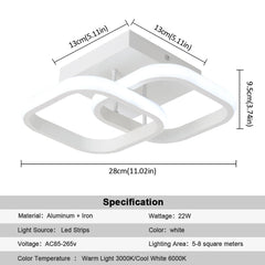 Modern LED Ceiling Lamp White Acrylic Chandelier Fixture Nordic Aluminum Lights Living Dining Room Lustre Hall Decor Plafon
