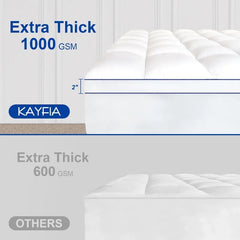 Full Mattress Topper,Extra Thick Mattress Pad Cover for Deep Sleep,3D+7D Snow Down Alternative Fill Overfilled Plush Pillow Top