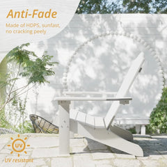 Adirondack Chairs Set of 4, White Poly Adirondack Chair, Modern Plastic Adirondack Fire Pit Chairs Weather Resistant for Patio,