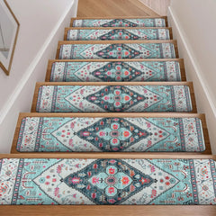 Carpet Stair Treads for Wooden Steps Set of 15, 30''X8'' Indoor Runner Resistant Rugs Rubber Safety Mats for Dogs