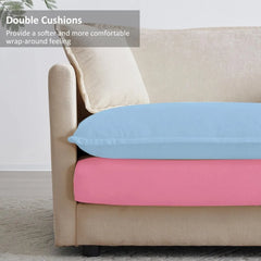 Deep Seat Sectional Sofa, 76.7" Comfy Cloud Couch loveseat with Ottoman, Modern Chenille Upholstered Modular Sofa L Shaped Couch