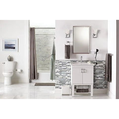 Voss Chrome One-Handle Single Hole Bathroom Sink Faucet with Optional Deckplate, 6903